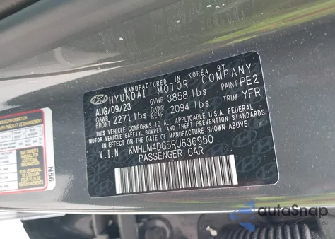 2024 Hyundai Elantra Sel from USA, damaged, VIN KMHLM4DG5RU636950